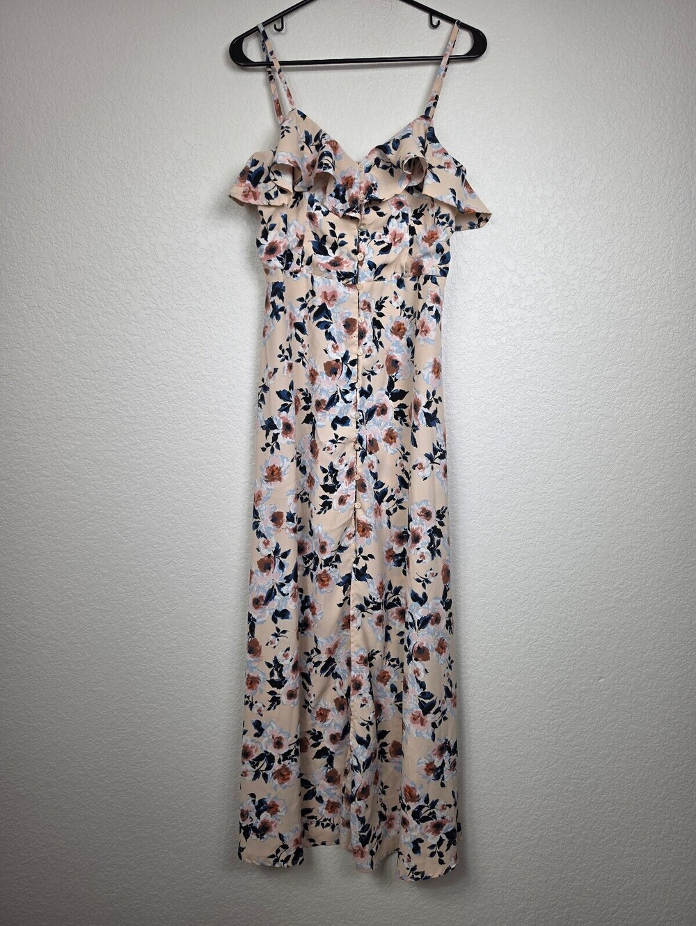 Anthropologie Band of Gypsies Floral Ruffle Dress Medium